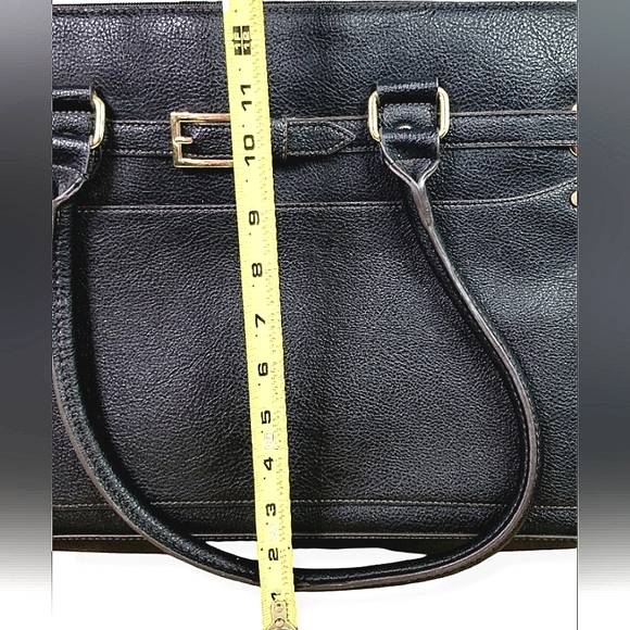 Liz Claiborne Black Laptop Bag Briefcasw with Structured Pebbled Design - Picture 15 of 16